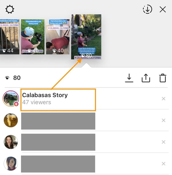 One of these IG Stories generated 80 views, 47 of which were from the Calabasas public story. That’s 47 impressions that fall outside of your existing followers!