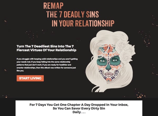 The landing page for Remapping the 7 Deadly Sins in Relationship