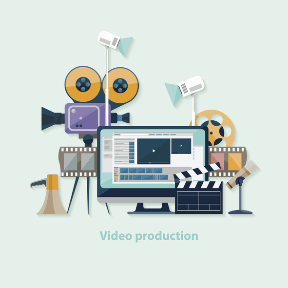 video production for emails (examples and best practices) - vector image